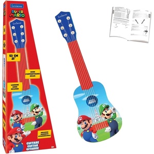 image:imageLEXIBOOK  Nintendo Mario Luigi My First Guitar 6 Nylon Strings 53 cm Guide Included BlueRed K200NISuper Mario
