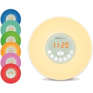 image:imageLexibook RL998 Decotech Sunrise Colour Alarm Clock Wakeup Light FM Radio Bedside Lamp Sunrise and Sunset Simulation 6 Natural Sounds Snooze Night Light Colours White One Size