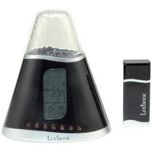 image:imageLEXiBOOK WB400 Atmosphere Station Space projecor with 4 NatureInspired Themes Alarm with Snooze Function 1 Outdoor Sensor Included Hour and Date Display Comfort Zone icon Batterie Black