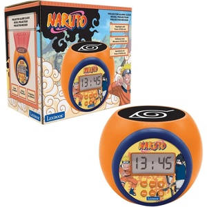 image:imageLEXIBOOK Naruto Projector Alarm Clock with Snooze Function Night Light with Timer LCD Screen BatteryPowered Orange RL977NALXB