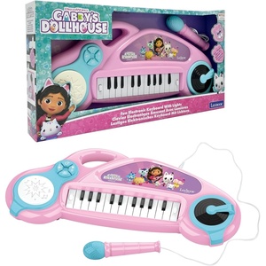 image:imageLEXiBOOK Gabbys Dollhouse Electronic Piano for Children with Light Effects Microphone Drums Builtin Speaker Demo Tunes DJ Player PinkBlue K704GDH