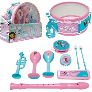 image:imageLexibook The Gabby Dollhouse Set of 7 Musical Instruments Drum Maracas Castanet Harmonica Flute Trumpets Tambourine Musical Toy Handy to Carry PinkBlue K360GDH