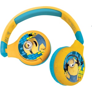 image:imageLEXiBOOK Despicable Me 2in1 Bluetooth Headphones for Kids Stereo Wireless Wired Kids Safe Foldable Adjustable Yellow HPBT010DES
