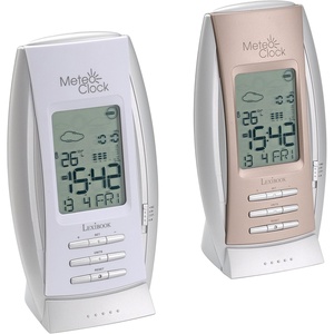 image:imageLEXiBOOK MeteoClock Sand and Snow Animated by Symbols Super Size Indoor Temperature Display Snooze Function WhiteBeige SM840